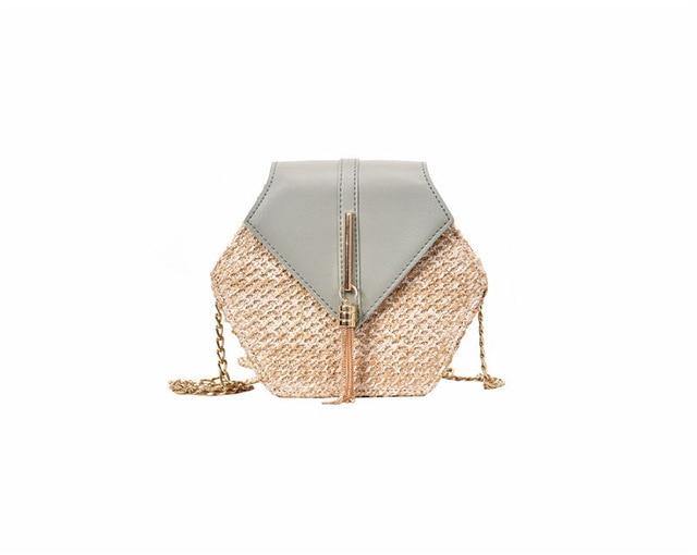 Buy Bohemian Hexagon Straw & leather Handbag Online Australia at BargainTown
