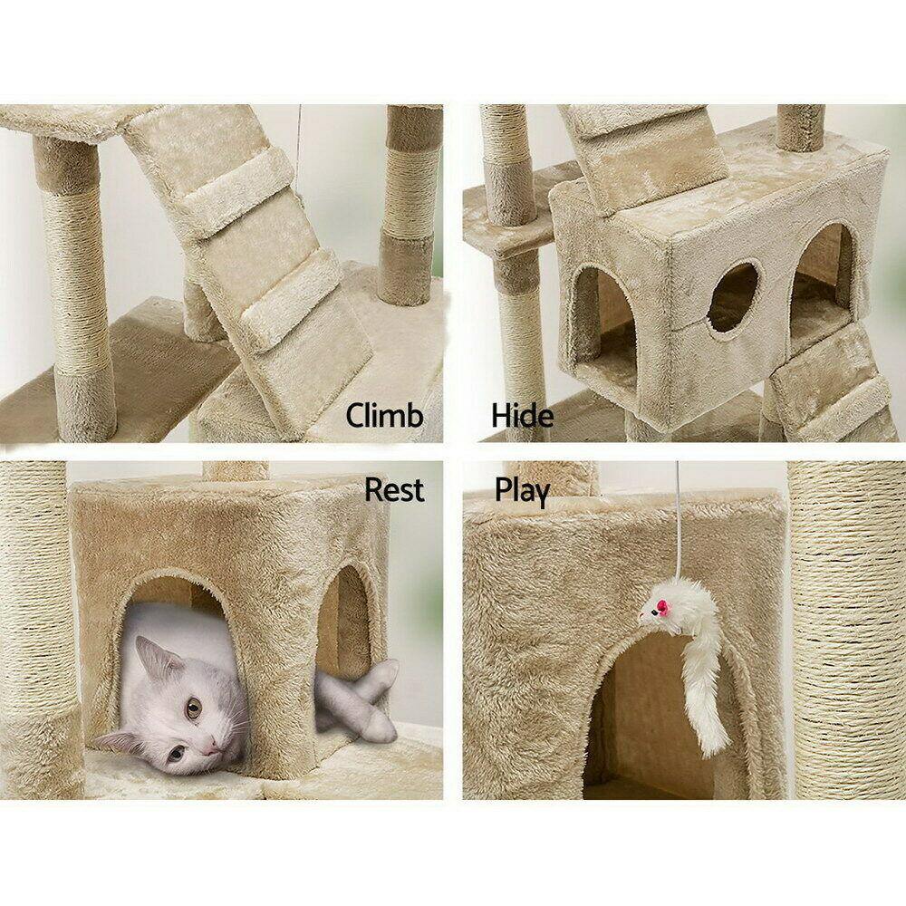Buy My Territory 180cm Multi-Level Cat Tower & Scratching Post - Beige Online Australia at BargainTown