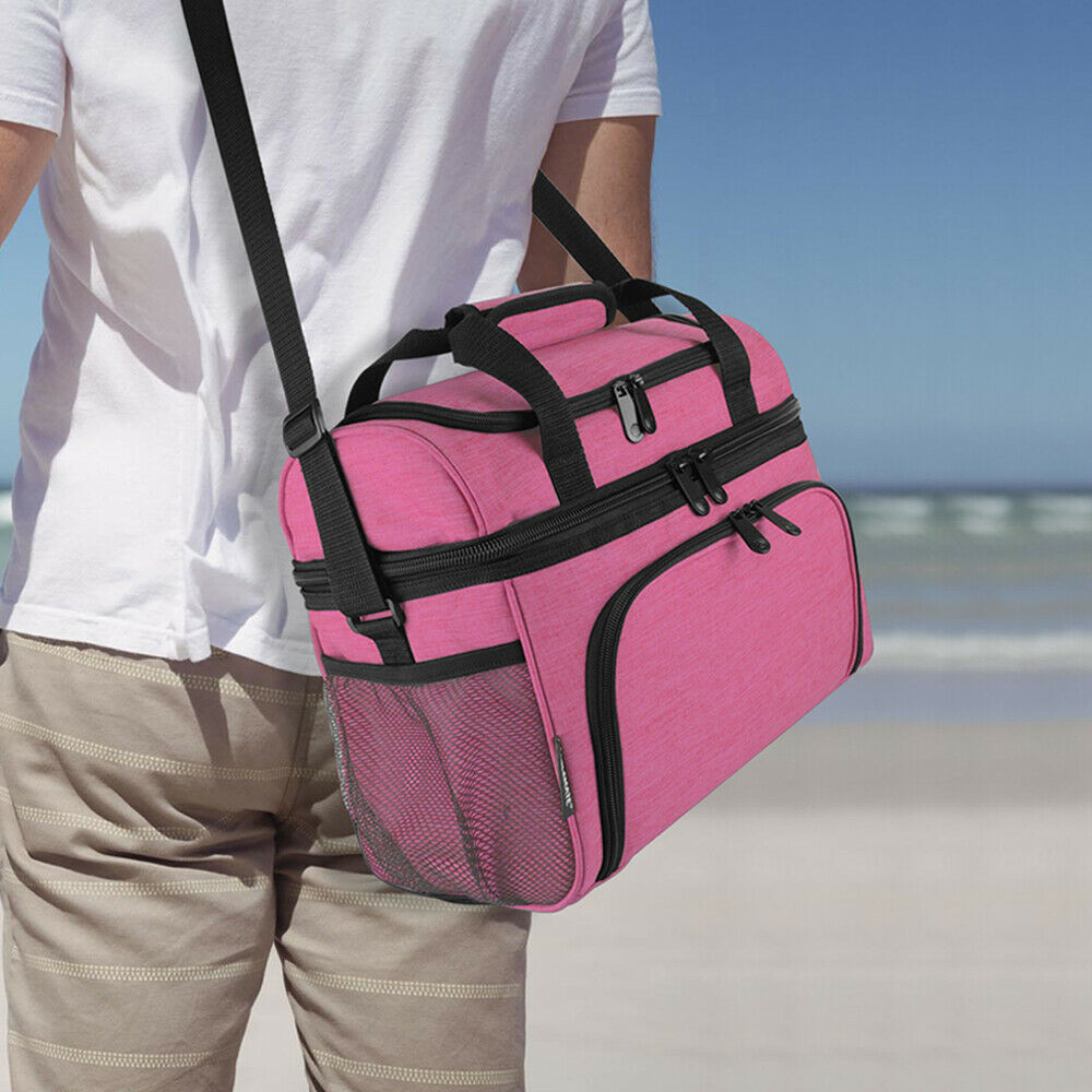 Buy 19L Dual Compartment Insulated Lunch Bag Cooler Bag - Pink Online Australia at BargainTown