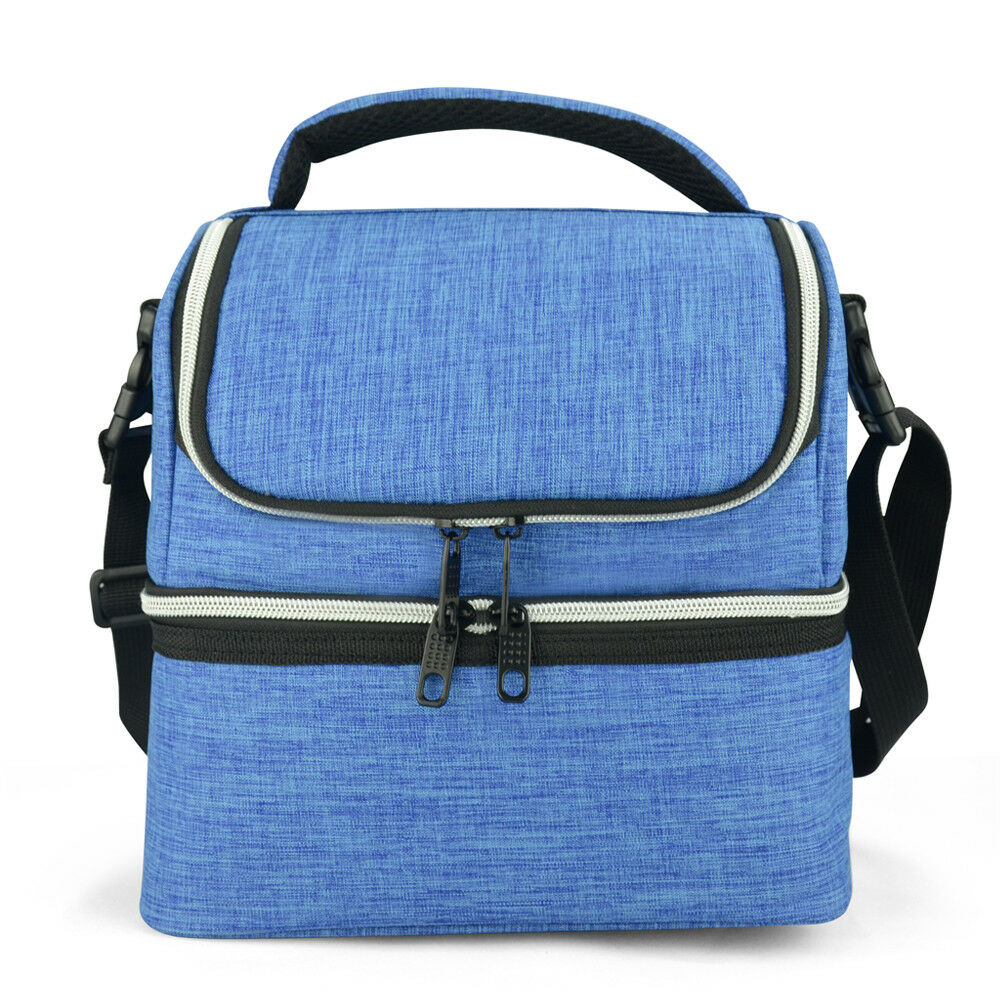 Buy 12L Dual Compartment Insulated Lunch Bag Cooler Bag - Blue Online Australia at BargainTown