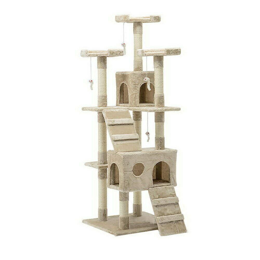 Buy My Territory 180cm Multi-Level Cat Tower & Scratching Post - Beige Online Australia at BargainTown