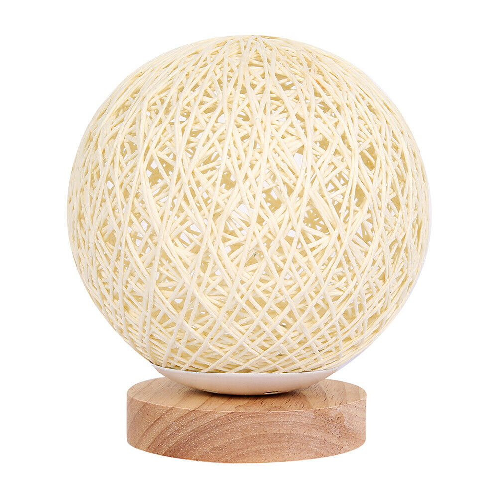 Buy Wooden Rattan LED Table Desk Bedside Night Light Online Australia at BargainTown