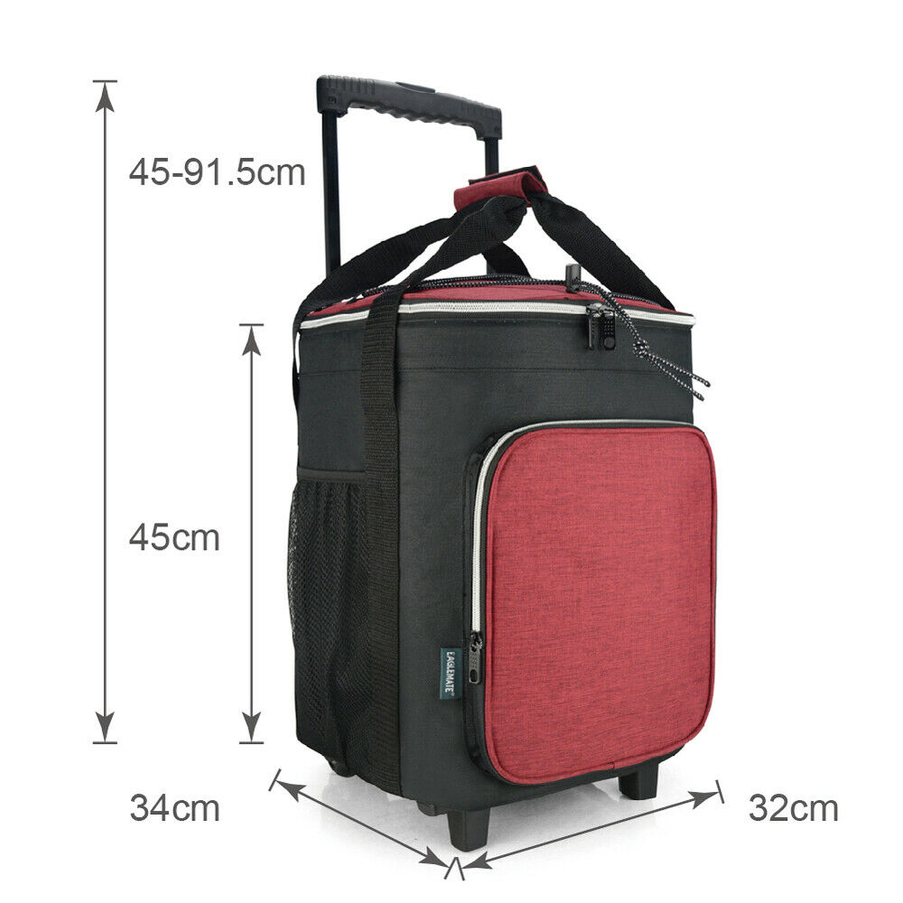Buy 36L Wheeled Foldable Rolling Cooler Bag - Red Online Australia at BargainTown