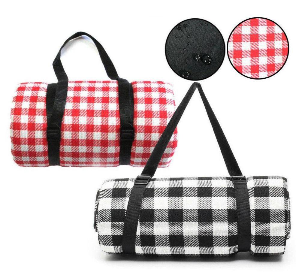 Buy Premium 2mX2m Water Repellent Cashmere Camping/Picnic Blanket Red/Black Online Australia at BargainTown