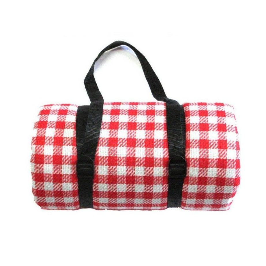 Buy Premium 2mX2m Water Repellent Cashmere Camping/Picnic Blanket Red/Black Online Australia at BargainTown