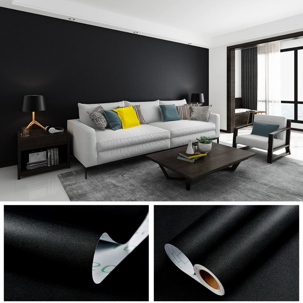 100CM Wide 5 Meters Long Matte Black Vinyl Contact Paper
