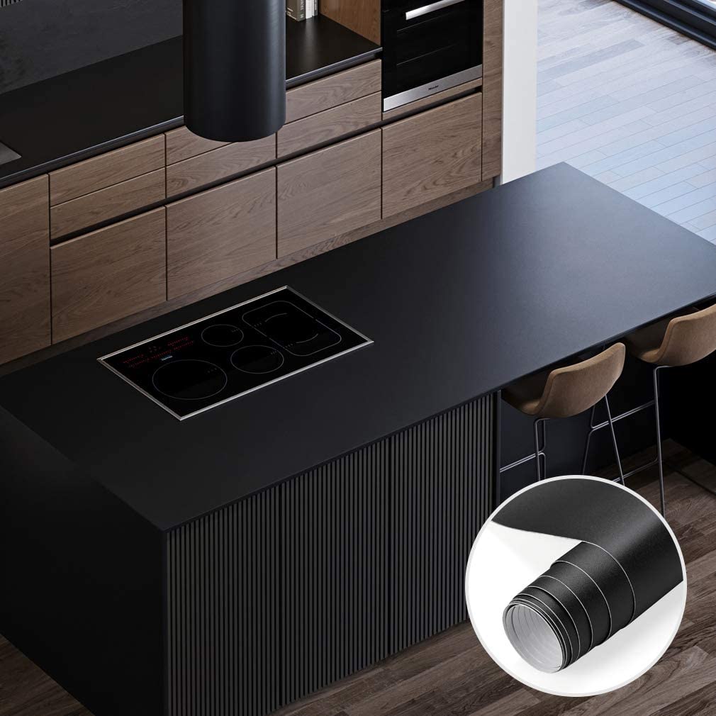 100CM Wide 5 Meters Long Matte Black Vinyl Contact Paper