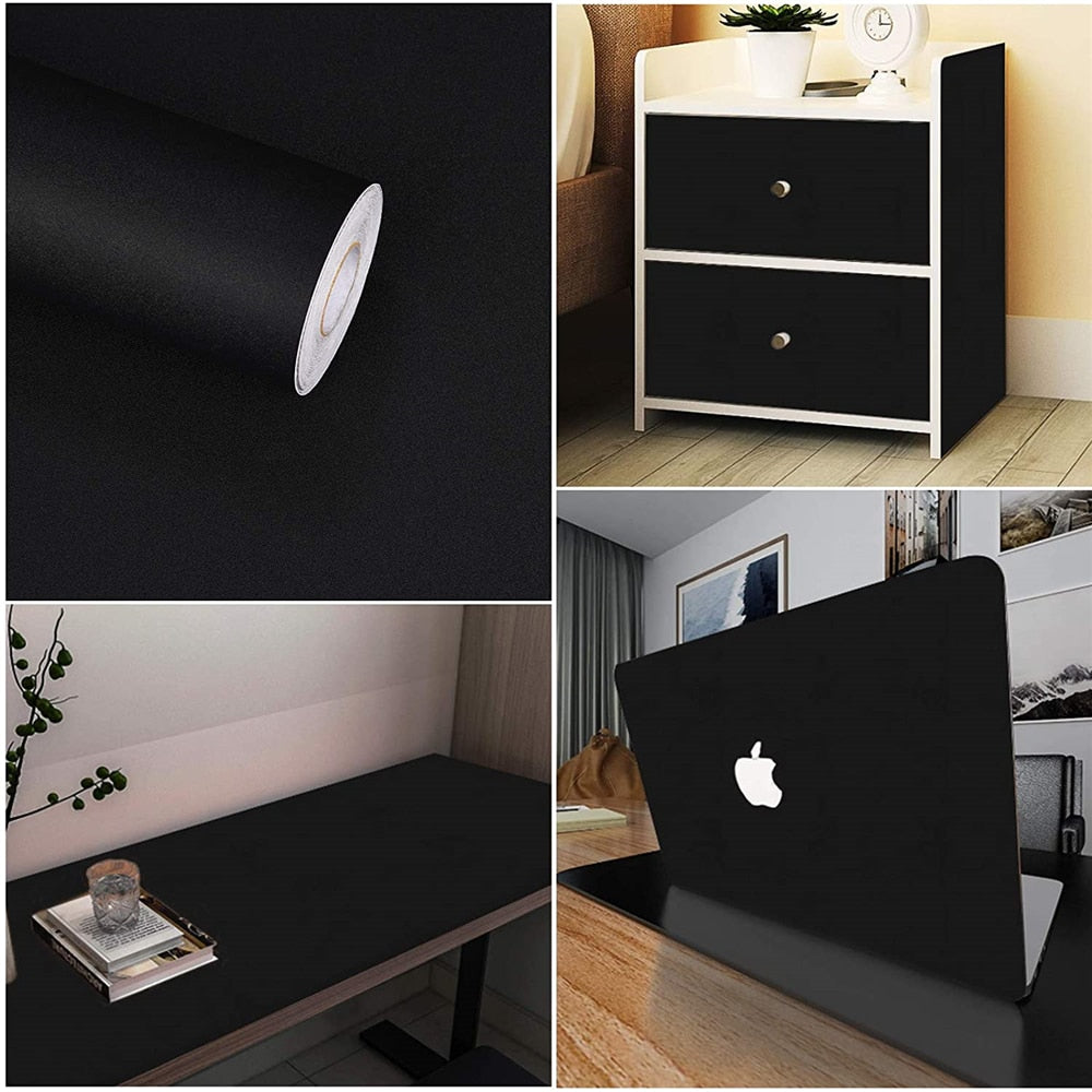 100CM Wide 5 Meters Long Matte Black Vinyl Contact Paper