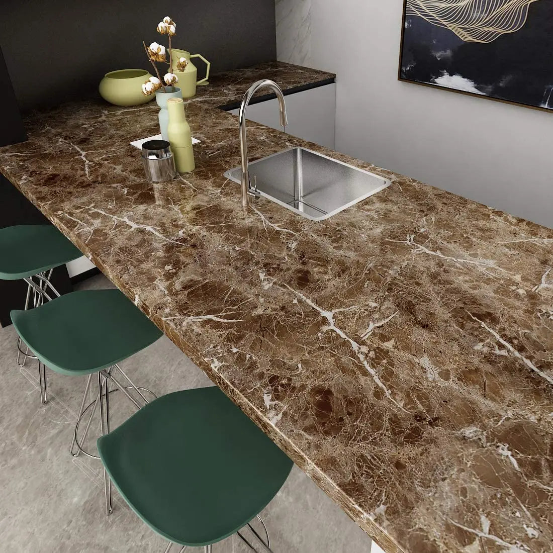 80cm Wide 5 Meters Long Benchtop Vinyl Roll - Marble CFNT