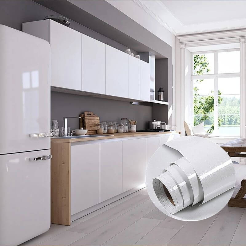 100CM Wide 5 Meters Long Shiny White Vinyl Contact Paper