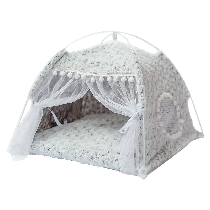 Comfy Cat Tent With Mat And Curtain