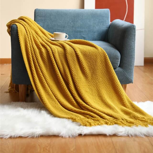 Nordic Sofa Throw Blanket Knitted Tassel