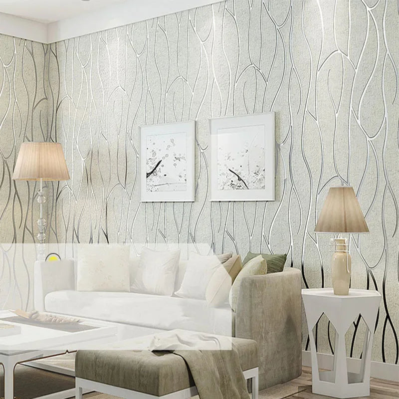 Modern 3D Textured Wallpaper Contact Paper - Geometric Pattern Wall Covering for Living Room, TV Background, Bedroom