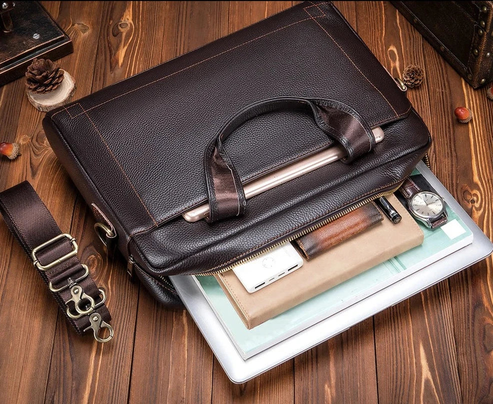 Genuine Leather Laptop Messenger Bag