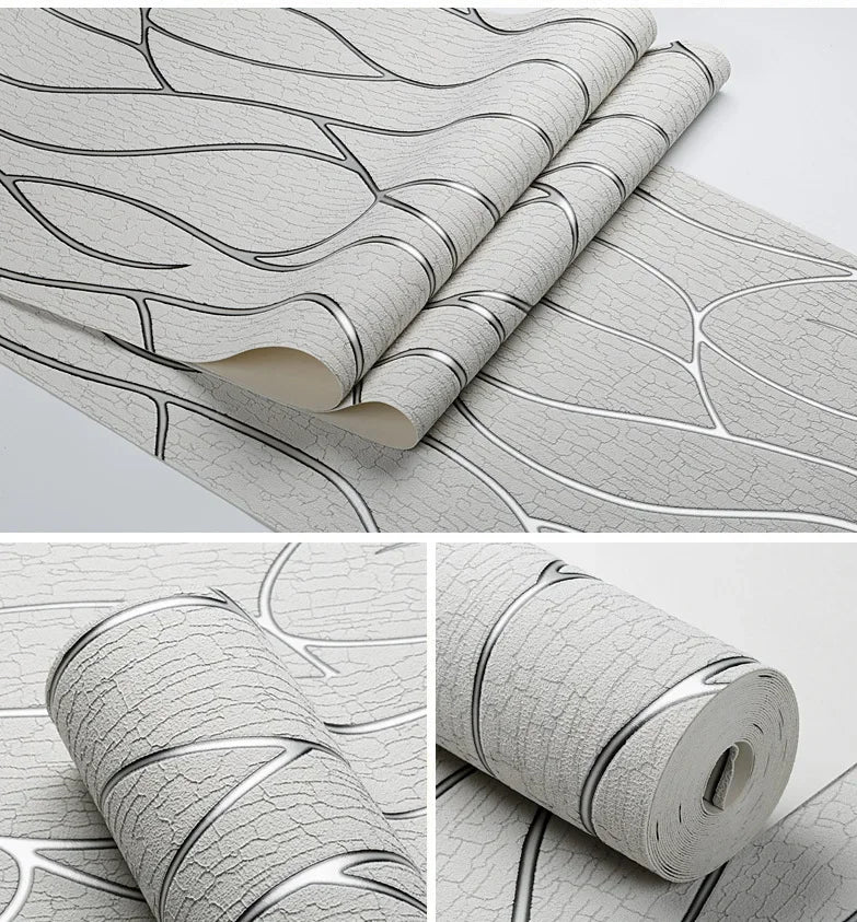 Modern 3D Textured Wallpaper Contact Paper - Geometric Pattern Wall Covering for Living Room, TV Background, Bedroom