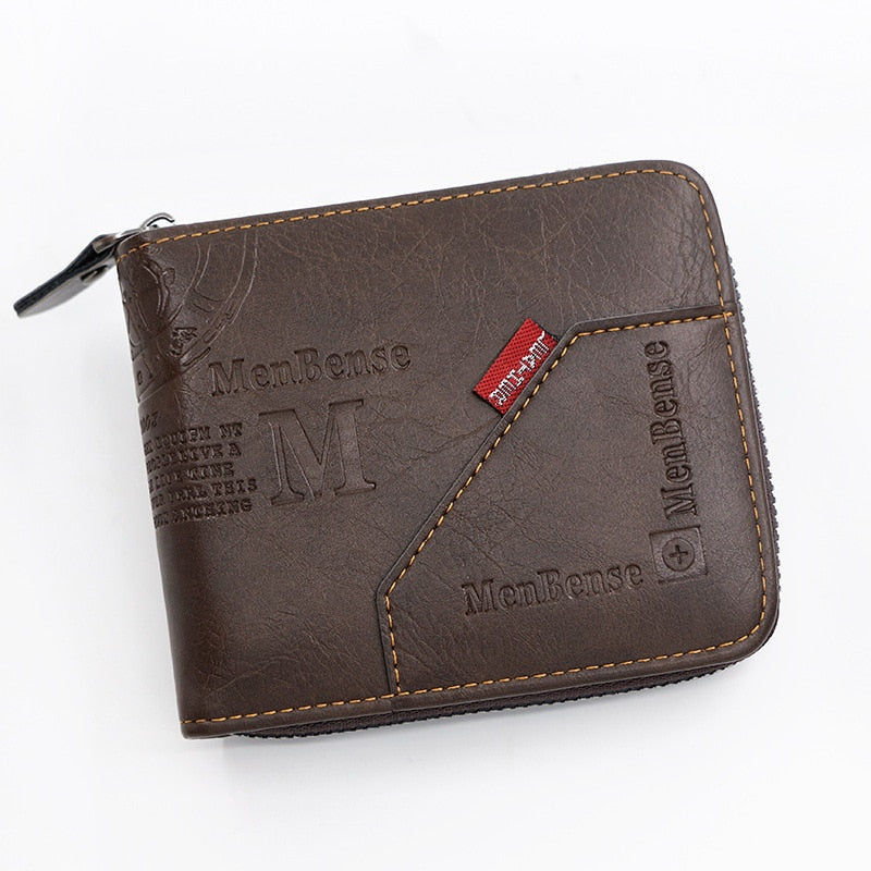 Compact PU Leather Men's Wallet With Coin Pocket