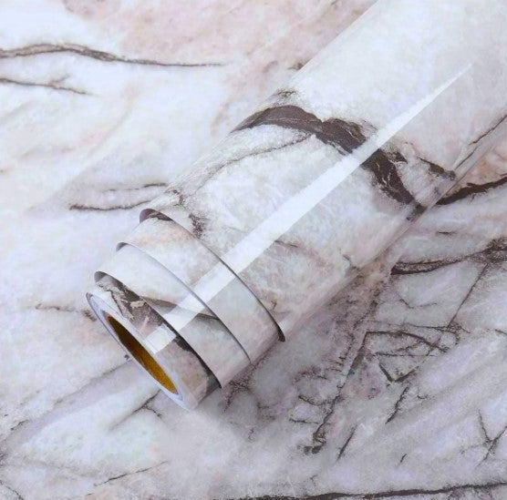 80cm Wide Marble Black Silk Vinyl Self Adhesive Contact Paper