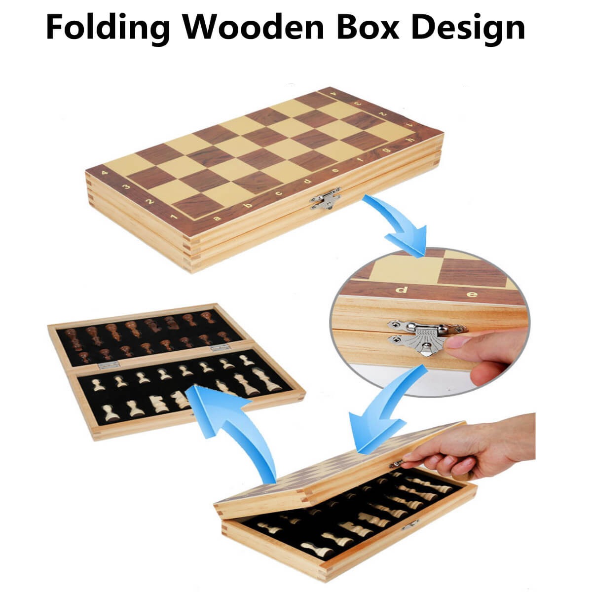 Buy 40cm Large Wooden Folding Chessboard Set Online Australia at BargainTown