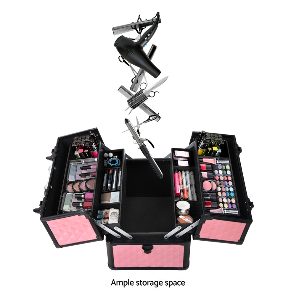 Buy Portable Cosmetic Beauty Makeup Case - Diamond Pink Online Australia at BargainTown
