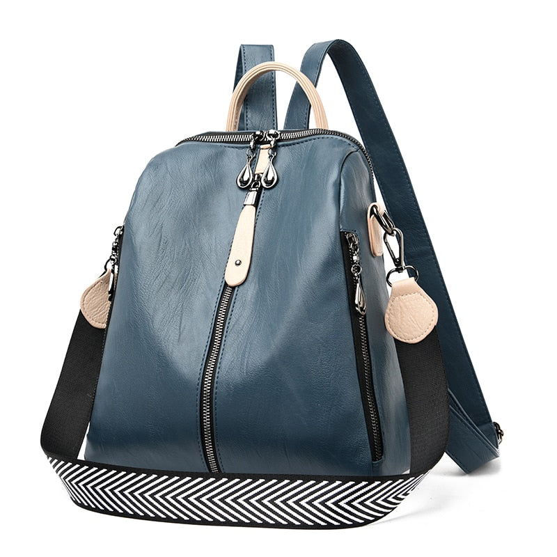Buy Soft PU Leather Zipper Backpack Online Australia at BargainTown