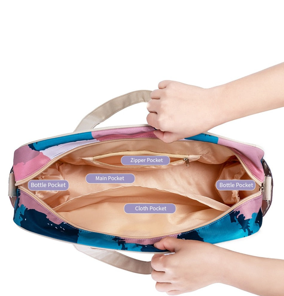 Large Capacity Waterproof Nappy Bag With Multiple Compartments