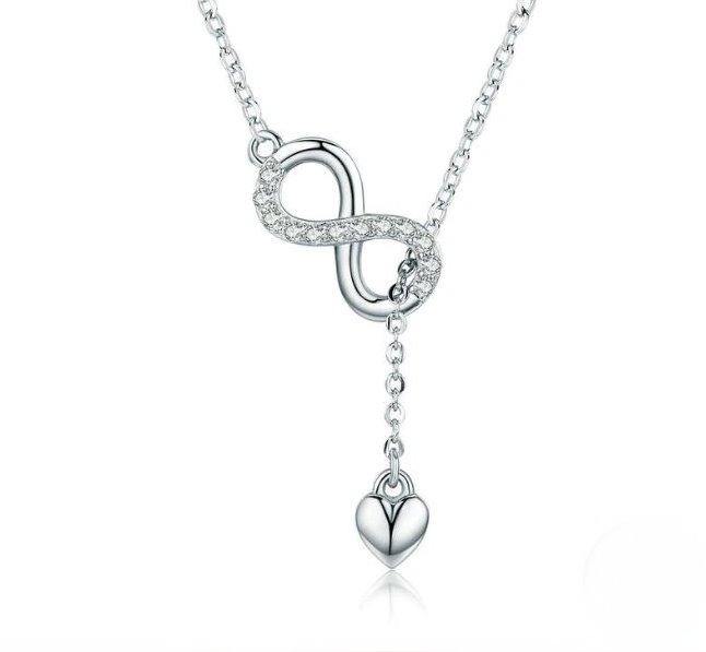 Buy Infinity Love Heart Sterling Silver Necklace Online Australia at BargainTown