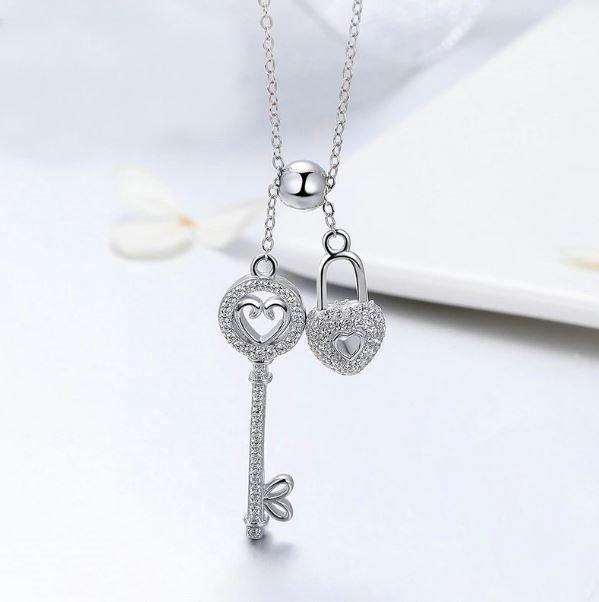Buy Key of Heart Sterling Silver Necklace Online Australia at BargainTown