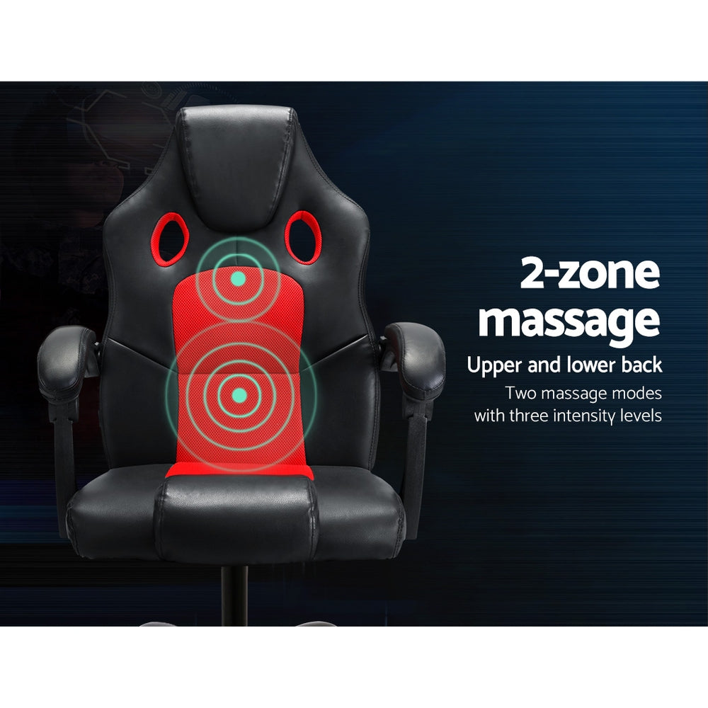 Buy Artiss Massage Office Gaming Racer Chair Red Online Australia at BargainTown
