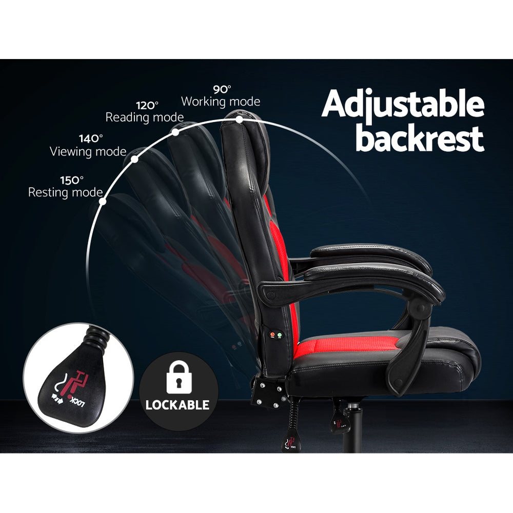 Buy Artiss Massage Office Gaming Racer Chair Red Online Australia at BargainTown