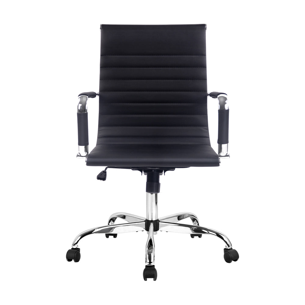 Executive Chrome Office Chair Computer Desk Chair - Black