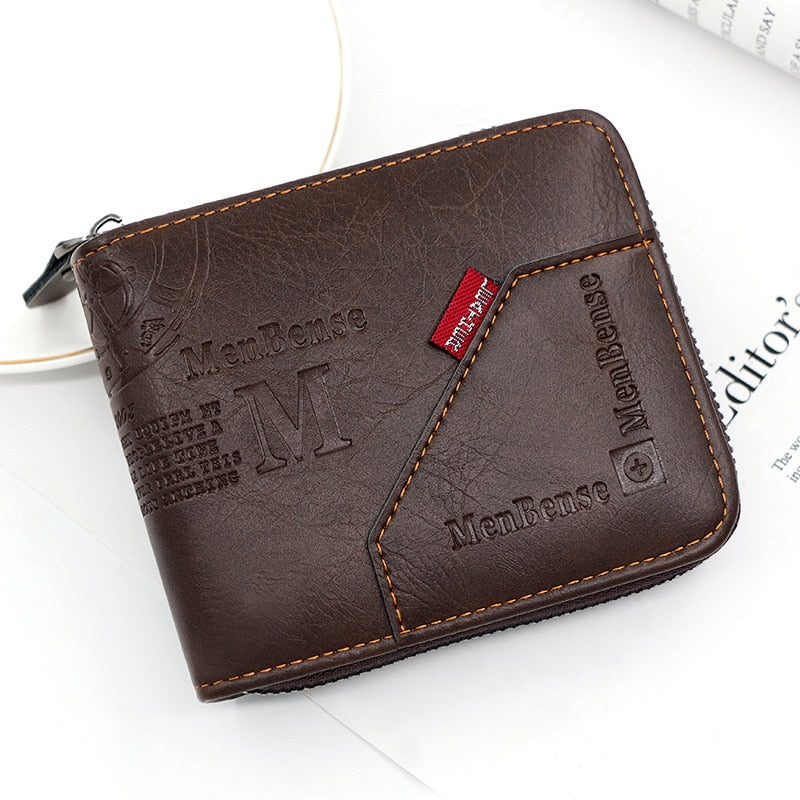 Compact PU Leather Men's Wallet With Coin Pocket