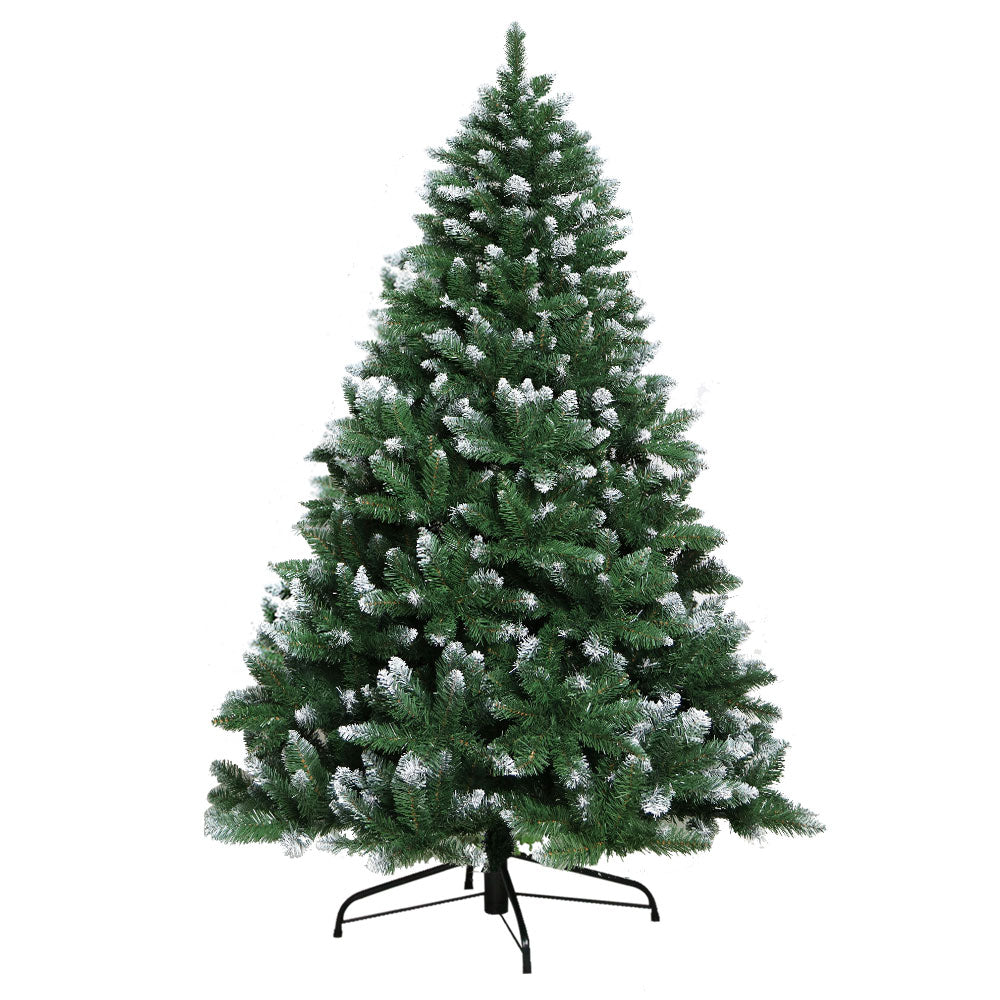 Jingle Jollys Snowy Christmas Tree 2.1M Green