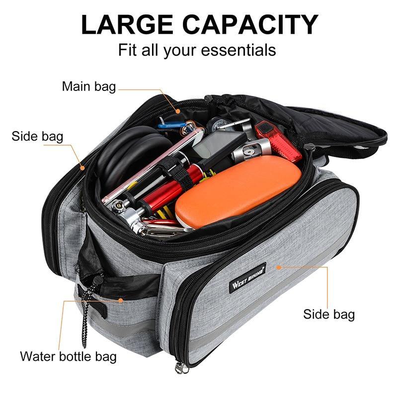 Buy Large Capacity Rainproof Bicycle Rear Rack Bag Online Australia at BargainTown