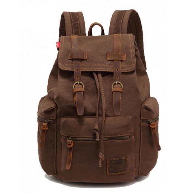 Buy Vintage Canvas Leather Student Backpack Online Australia at BargainTown