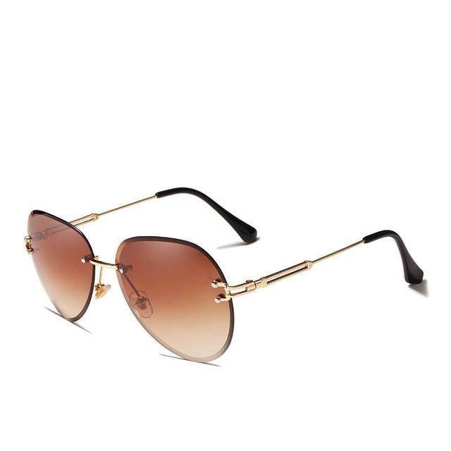 Buy Rimless Pilot Gradient Lens UV400 Women's Sunglasses Online Australia at BargainTown