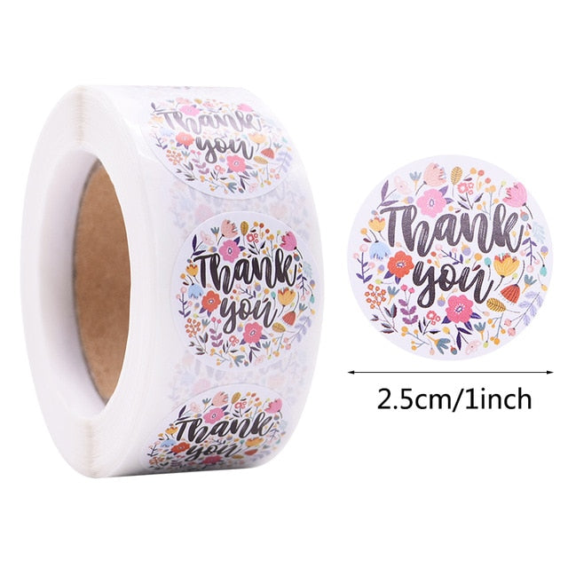 Buy Thank You Stickers 500pcs/Roll Flowers Online Australia at BargainTown