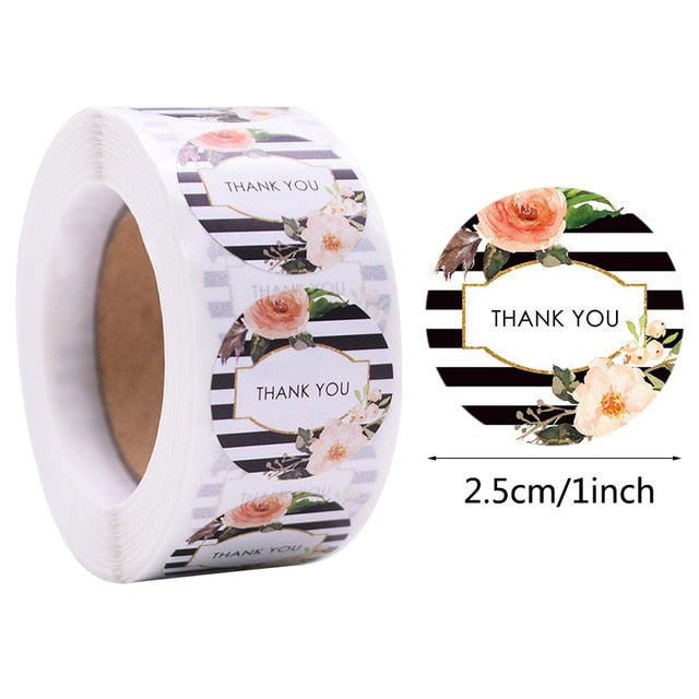 Buy Thank You Stickers 500pcs/Roll Flower Online Australia at BargainTown
