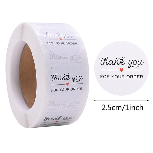 Buy Thank You For Your Order Heart Stickers 500pcs/Roll Online Australia at BargainTown