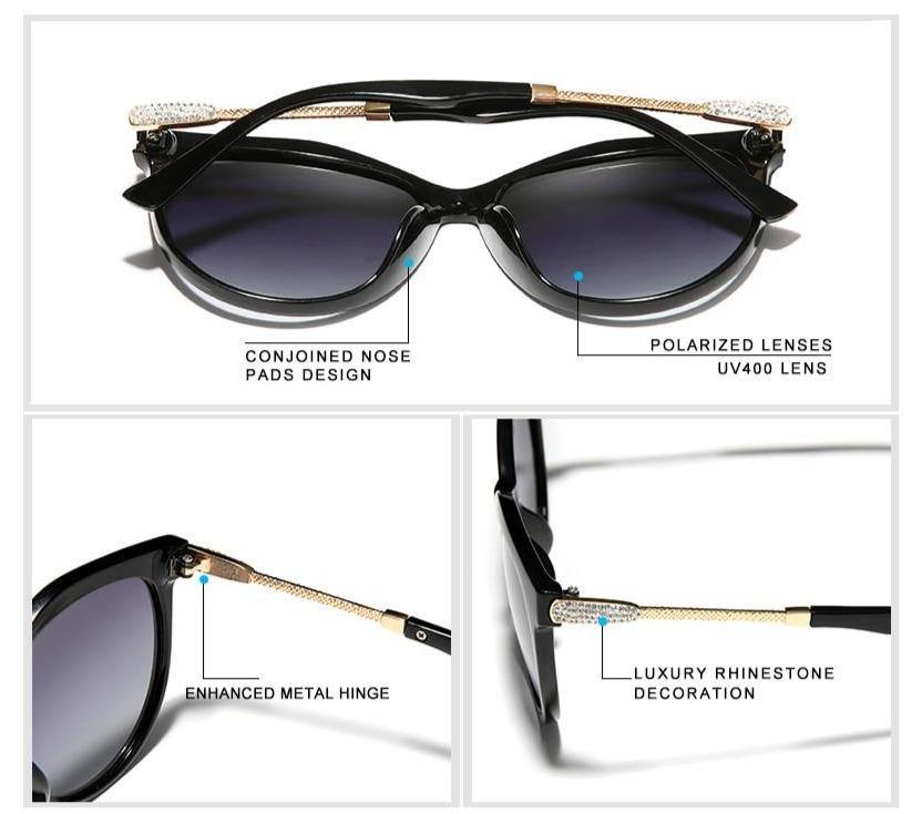 Buy Rhinestone Cat Eye Gradient Lens Polarized Women's Sunglasses Online Australia at BargainTown