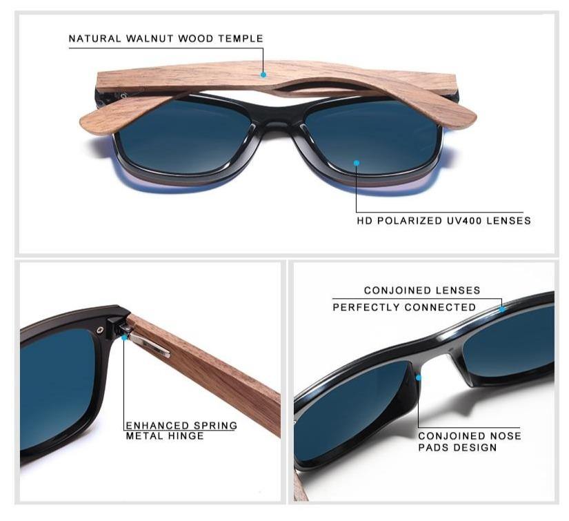 Buy Handmade Wooden Walnut Polarized Mirror Women's Sunglasses Online Australia at BargainTown