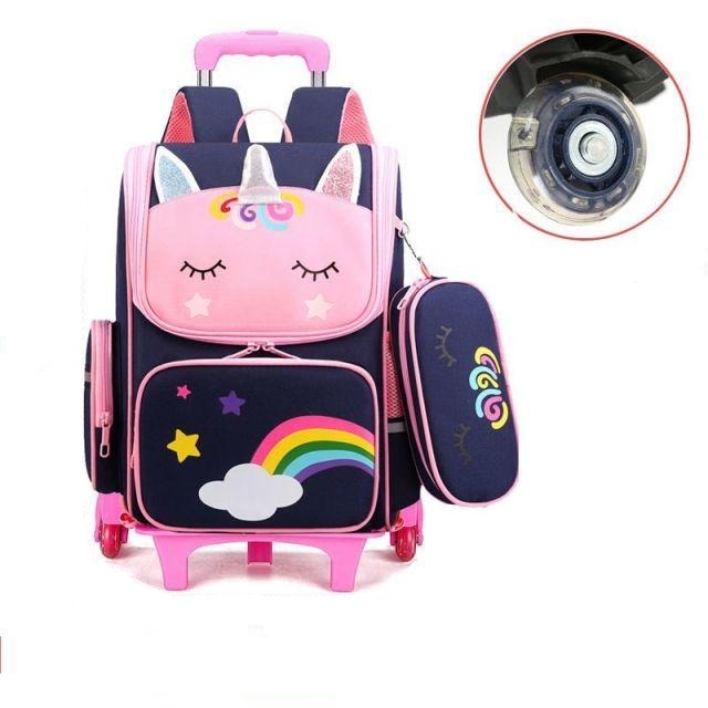 Buy Kids Wheeled Trolley Backpacks Rainbow/Astronaut Online Australia at BargainTown