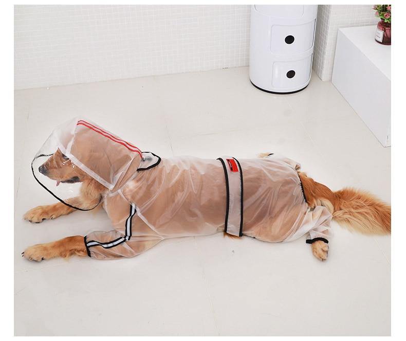 Buy Dogs Puppies Waterproof Transparent Hooded Raincoat Online Australia at BargainTown