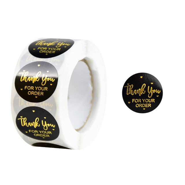 Buy Thank You For Your Order Stickers 500pcs/Roll Black Online Australia at BargainTown