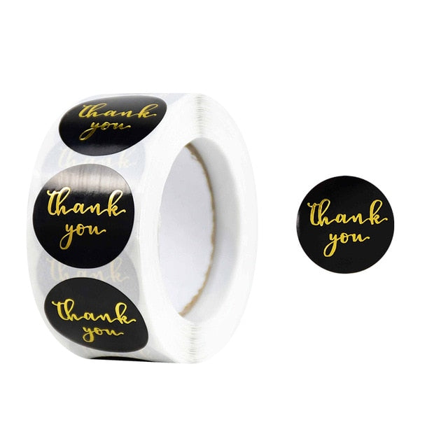 Buy Thank You Stickers 500pcs/Roll Black Online Australia at BargainTown