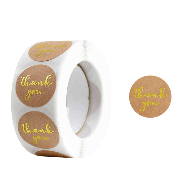 Buy Thank You Stickers 500pcs/Roll Gold Online Australia at BargainTown