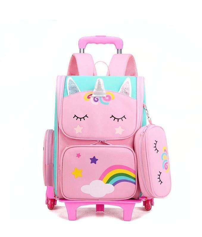 Buy Kids Wheeled Trolley Backpacks Rainbow/Astronaut Online Australia at BargainTown