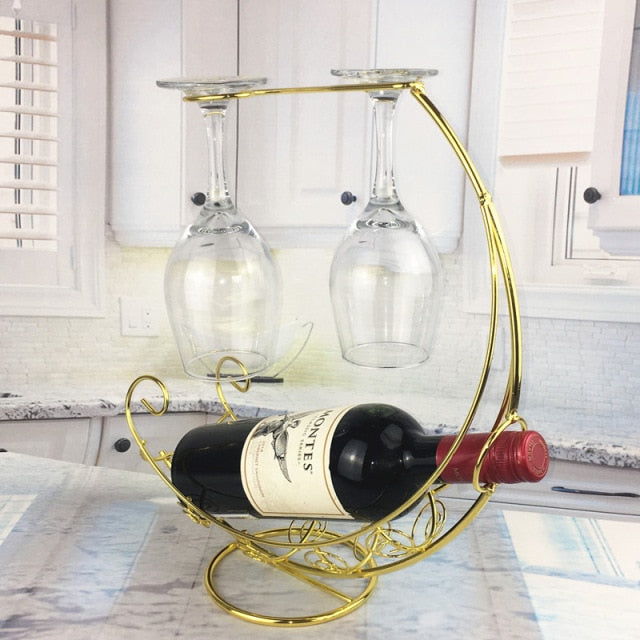 Buy Creative Display Wine Rack With Wine Glass Holder Online Australia at BargainTown