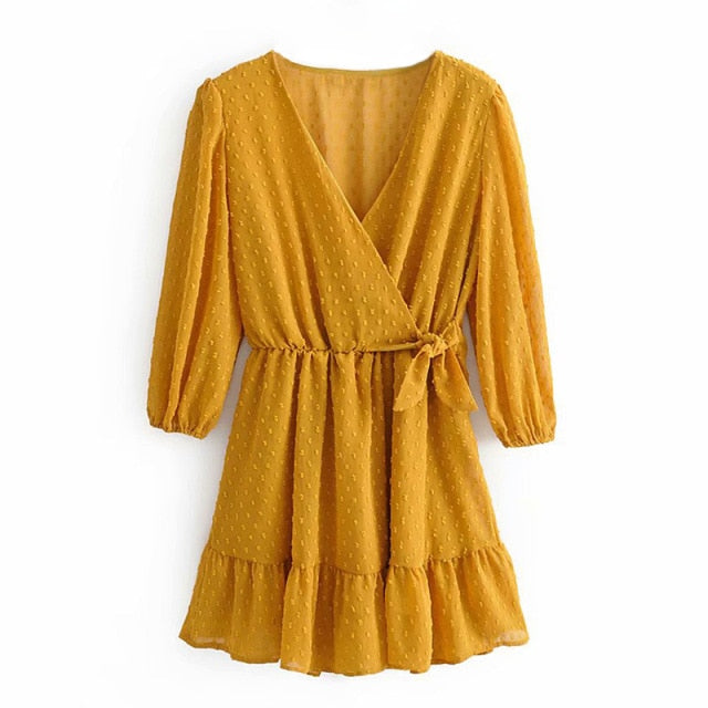 Buy Lace Chiffon Three Quarter Sleeve Boho Mini Dress Online Australia at BargainTown