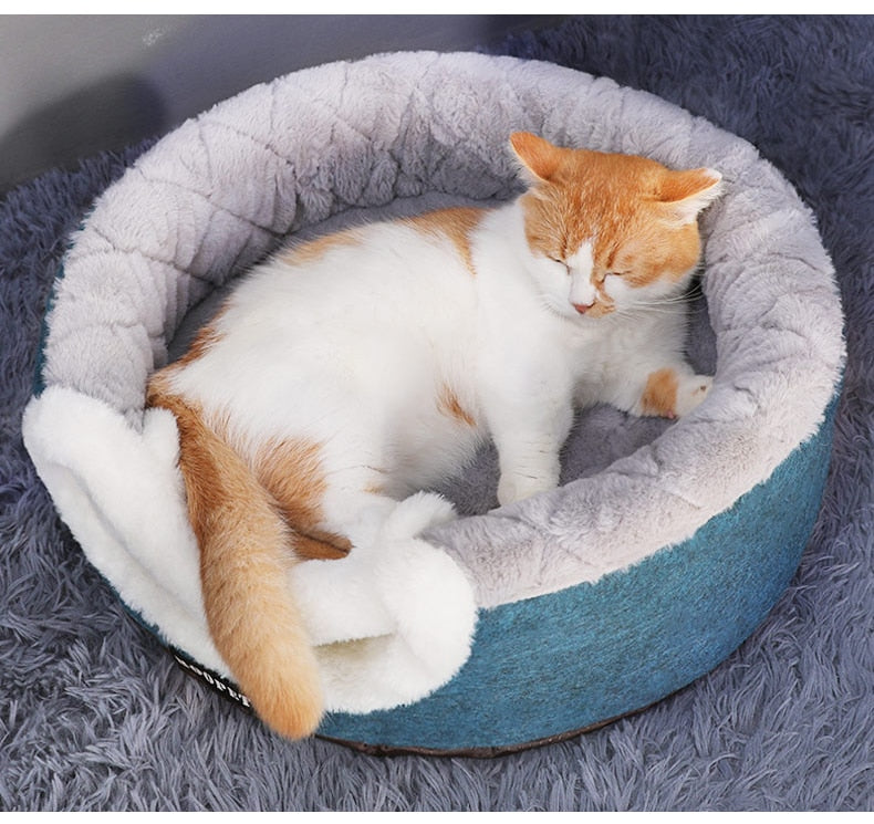Buy Fluffy Ears Comfy Convertible Cat Cave With Cooling Mat Online Australia at BargainTown