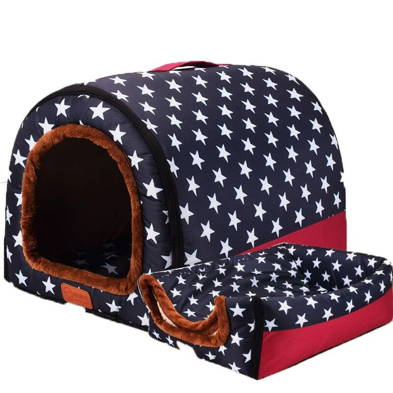 Buy 2 In 1 Comfy Folding Pet House Cat Cave/Puppy Bed Online Australia at BargainTown